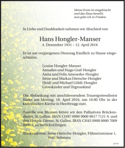 Hans Hongler-Manser