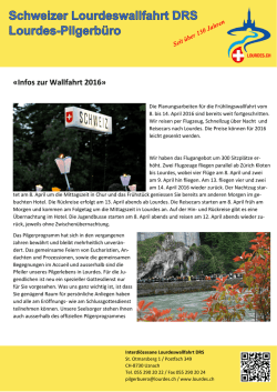 Infos zur Wallfahrt 2016