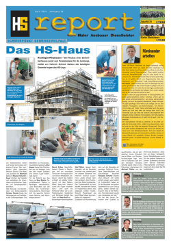 HS Report / April 2016 - Deine Ausbildung bei Heinrich Schmid