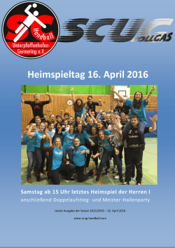 Heimspieltag 16. April 2016