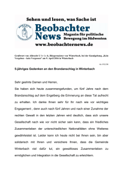Gru&szlig;wort des Winterbacher B&uuml;rgermeisters
