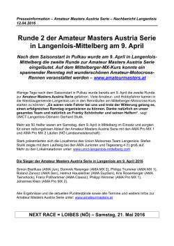 Presseinformation Amateur Masters Austria Nachbericht Langenlois