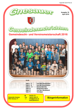 Gnesauer Gemeindenachrichten