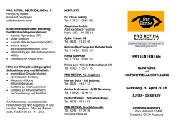 Flyer zum Patiententag - PRO RETINA Deutschland e. V.