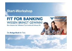 Börsen- & Anlage-Workshop - Volksbank Tirol Innsbruck