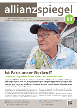 Ist Paris unser Weckruf? - Österreichische Evangelische Allianz