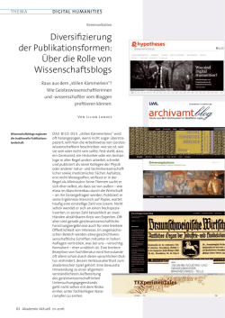 Diversifizierung der Publikationsformen