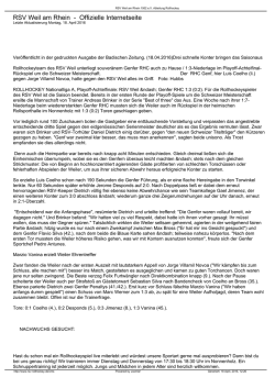 RSV Weil am Rhein - Offizielle Internetseite