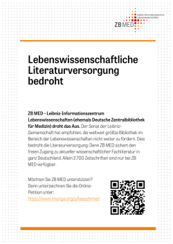 Lebenswissenschaftliche Literaturversorgung bedroht