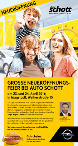 grosse neuer&ouml;ffnungs- feier bei auto schott
