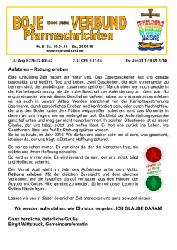 Pfarrbrief - Herzlich Willkommen in der Pfarrei Deutschland