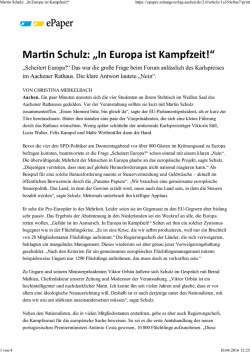 In Europa ist Kampfzeit! - Jeder hat das Recht, seine Meinung in
