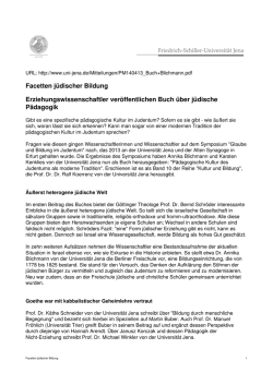 Facetten jüdischer Bildung Erziehungswissenschaftler