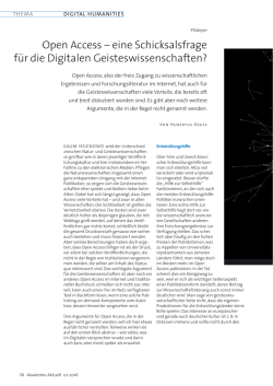 eine Schicksalsfrage f&uuml;r die Digitalen Geisteswissenschaften?