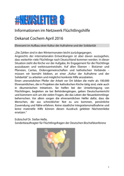 Informationen im Netzwerk Fl&uuml;chtlingshilfe Dekanat Cochem April