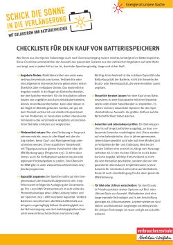 checkliste für den kauf von batteriespeichern