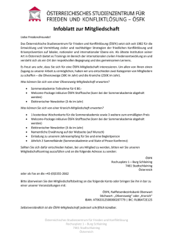 Infoblatt zur Mitgliedschaft