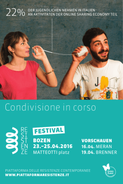 "Festival delle Resistenze" vom 23. bis zum 25. April: das Programm