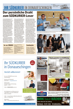 IHR S&Uuml;DKURIER IN DONAUESCHINGEN