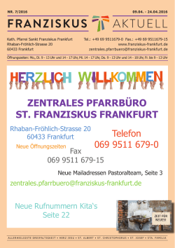 Franziskus Aktuell Ausgabe 2016-7