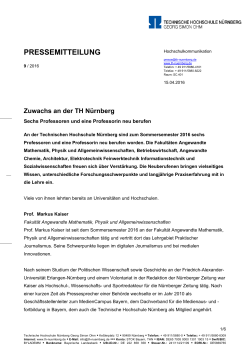 pressemitteilung - Technische Hochschule Nürnberg