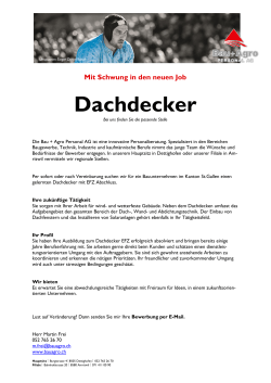 Dachdecker - Bau+Agro Personal AG