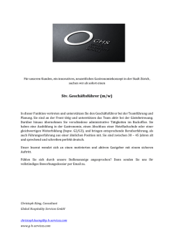 Stv. Geschäftsführer (m/w)