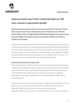 Swisscom lanciert neue TV-Box: Fussball-EM