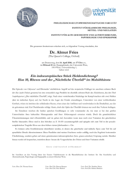 Dr. Almut Fries - Institut f&uuml;r Klassische Philologie, Mittel