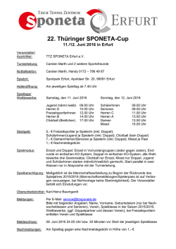 Infos und Anmeldung - TTZ Sponeta Erfurt
