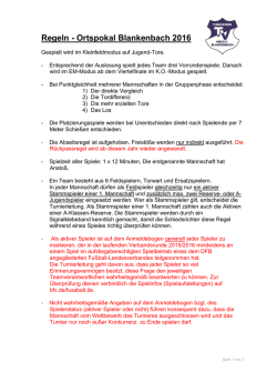 Regeln - Ortspokal Blankenbach 2016