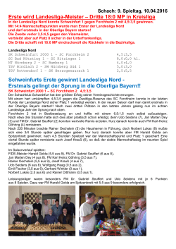 Bericht - Schachklub Schweinfurt 2000 e.V.