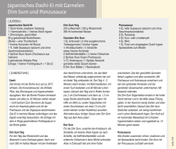 Japanisches Dashi-Ei mit Garnelen Dim Sum und Ponzusauce