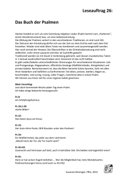 Leseauftrag 26: Das Buch der Psalmen - Pfarrverband Dachau
