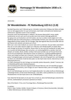 Spielbericht lesen - FC Rottenburg 1946 EV