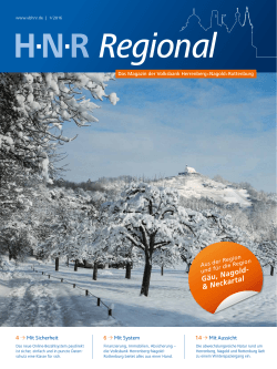 Ausgabe 1/2016 - Volksbank Herrenberg–Nagold–Rottenburg eG
