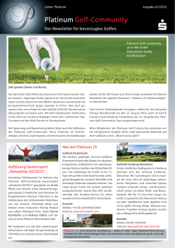 PGC Newsletter 01 2016 - Platinum Golf