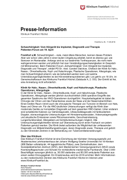 Presse-Information - Klinikum Frankfurt Hoechst
