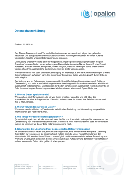 Datenschutzerklärung