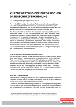 Kurzbewertung der EU-Datenschutzverordnung | 14. April