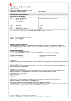 Informationen f&uuml;r den Verbraucher A. Allgemeine Informationen