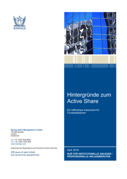 Hintergründe zum Active Share - E