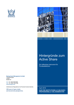 Hintergr&uuml;nde zum Active Share - E