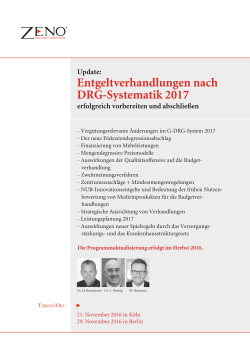 Entgeltverhandlungen nach DRG-Systematik 2017