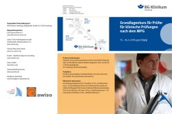 Grundlagenkurs f&uuml;r Pr&uuml;fer f&uuml;r klinische Pr&uuml;fungen nach dem MPG