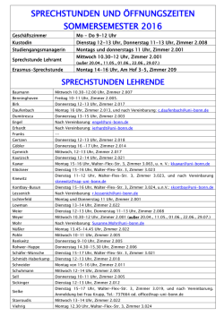 Sprechstunden Sommersemester 07.04.2016