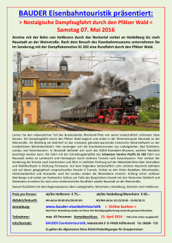 weitere Informationen - Bauder Eisenbahntouristik