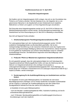 Eckpunkte Integrationsgesetz