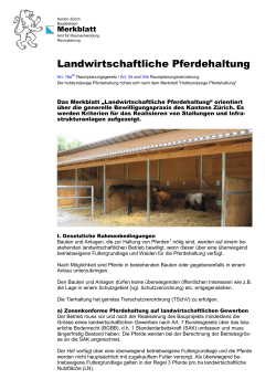 Merkblatt Landwirtschaftliche Pferdehaltung