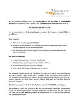 Juniorprofessur für Sicherheit in